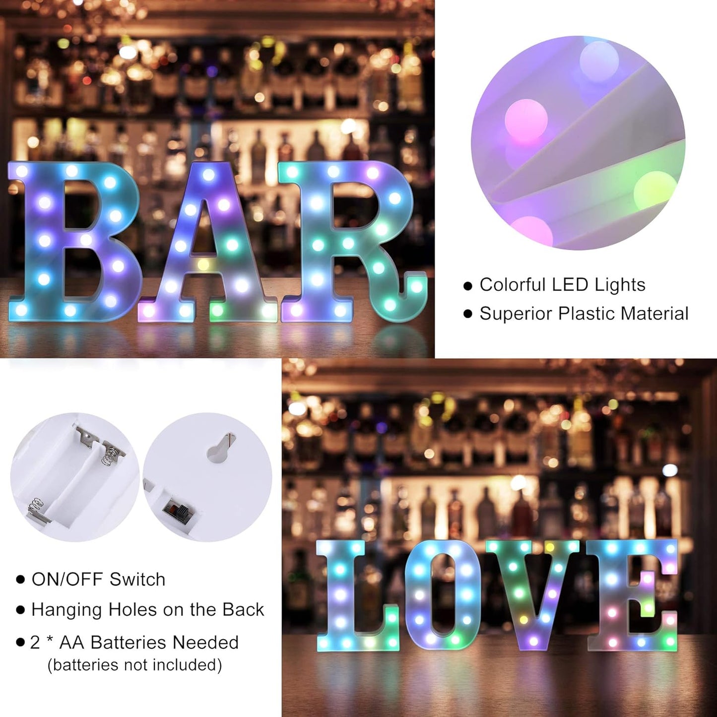 Foaky Colorful LED Number Lights with Remote, Light Up Number Sign for Night Light Wedding/Birthday Party Battery Powered Christmas Lamp Home Bar Decoration (7)