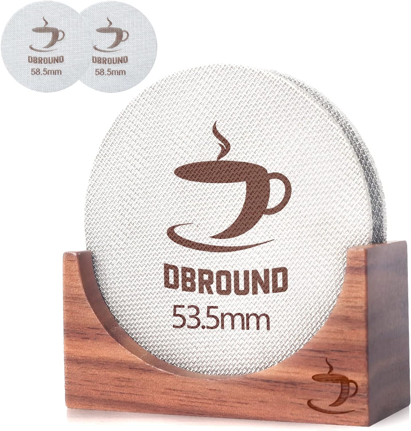 2 Packs 53.5 Puck Screen with Stand - Metal Espresso Coffee Filter, Reusable Puck Screen Replacement, Perfect Espresso Distribution Tool Compatible with Espresso Machine 54mm Portafilter Basket