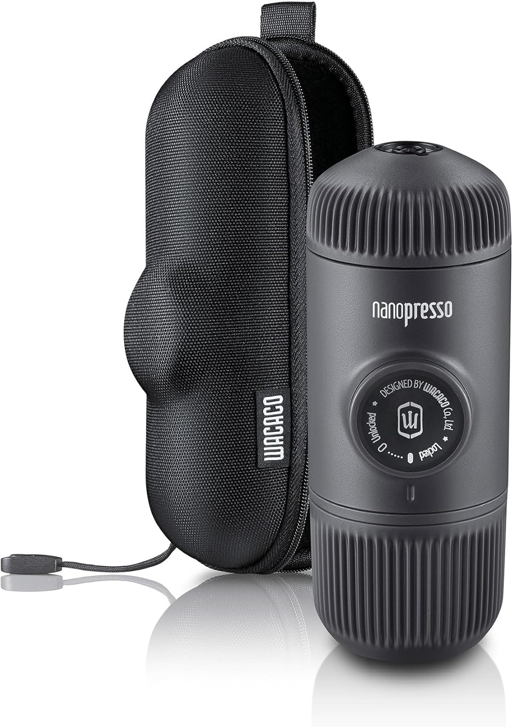 WACACO Nanopresso Portable Espresso Maker Bundled with Protective Case, Mini Travel Coffee Machine, Perfect for Camping, Travel and Office（ Black）