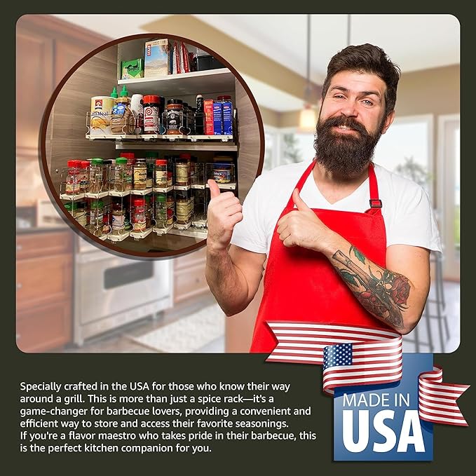 Vertical Spice Narrow Spice Rack -Sliding Spice Jars Organizer - Pantry Organizers & Storage - Slide Out Drawers for Kitchen Cabinets - Seasoning Caddy (2.3" W x 5.0" H x 10.6" D, Partially Assembled)