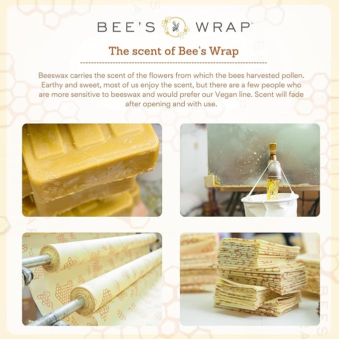 Bee's Wrap Beeswax Wraps for Food - Botanical 3 Pack (2M 1 Sandwich) Made in USA Reusable & Organic Food Wraps, Sandwich Wrap - Eco-Friendly Alternative to Aluminum Foil & Plastic Wrap
