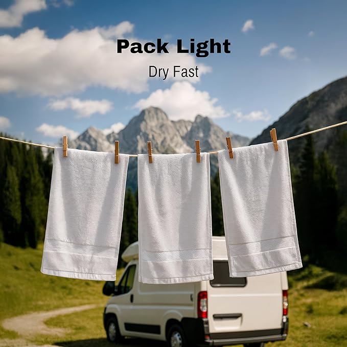 JMR Bulk-Friendly Essentials - Practical Cotton Towels - Economical 22" by 44" Multi-Purpose Towel - Absorbent, Quick-Drying, Soft, Lightweight - Ideal for Pool, Gym, Spa (White) - 72 Pack