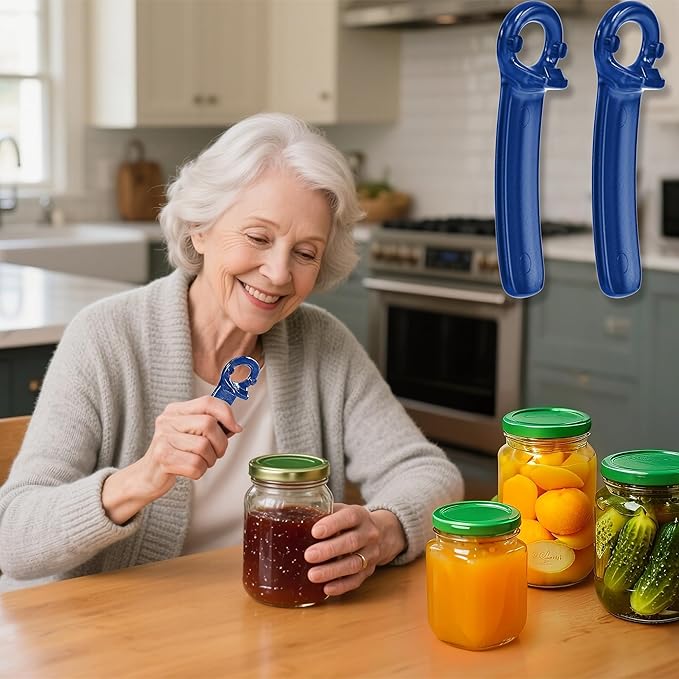 2 Pcs Readaeer Jar Opener for Weak Hand & Seniors with Arthritis (Blue)