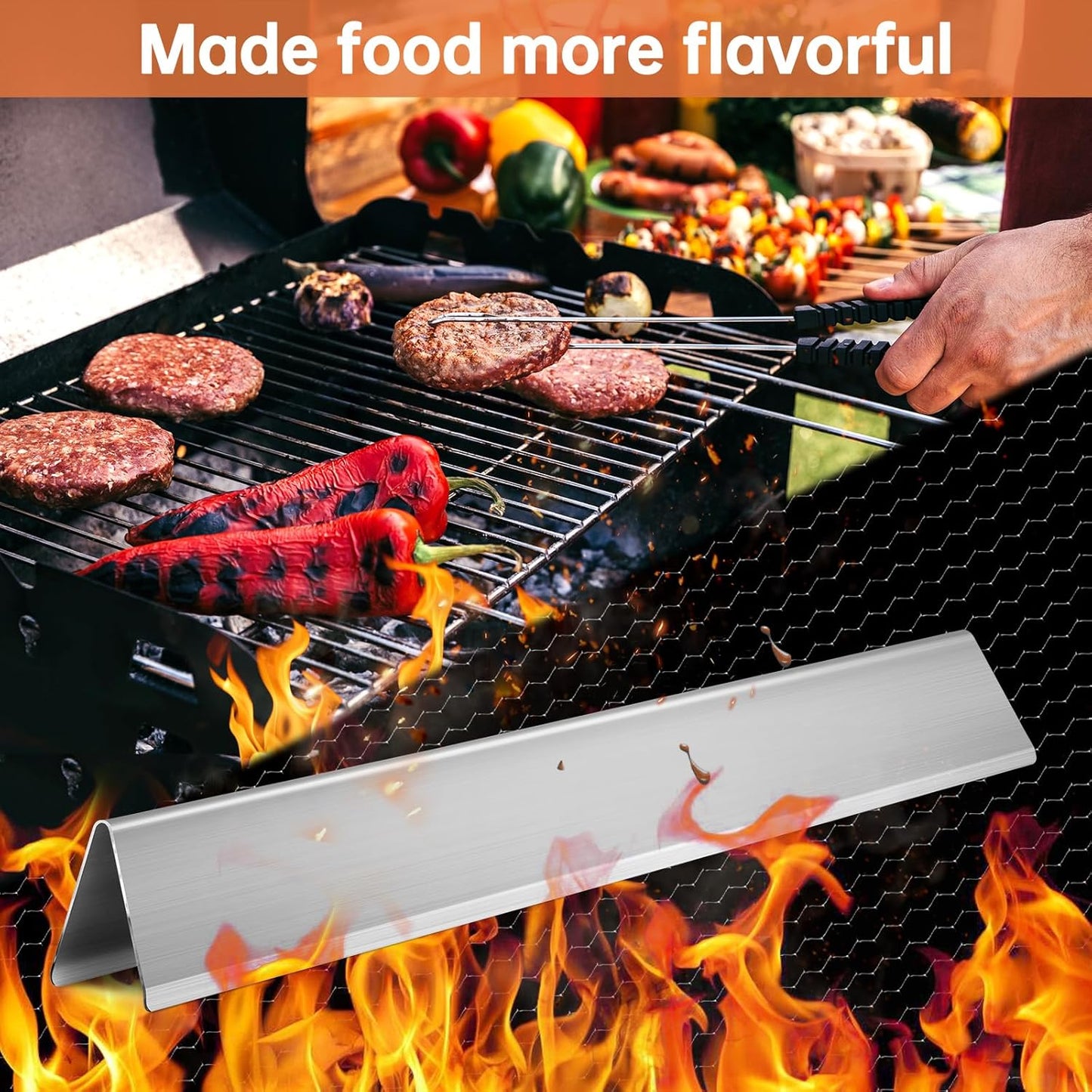 Grill Replacement Parts for Weber Genesis 300 Series Flavorizer Bars Heat Deflector Burner Tube Set Kit for Weber Genesis Grill Parts E310 E320 E330 EP310 EP320 EP330