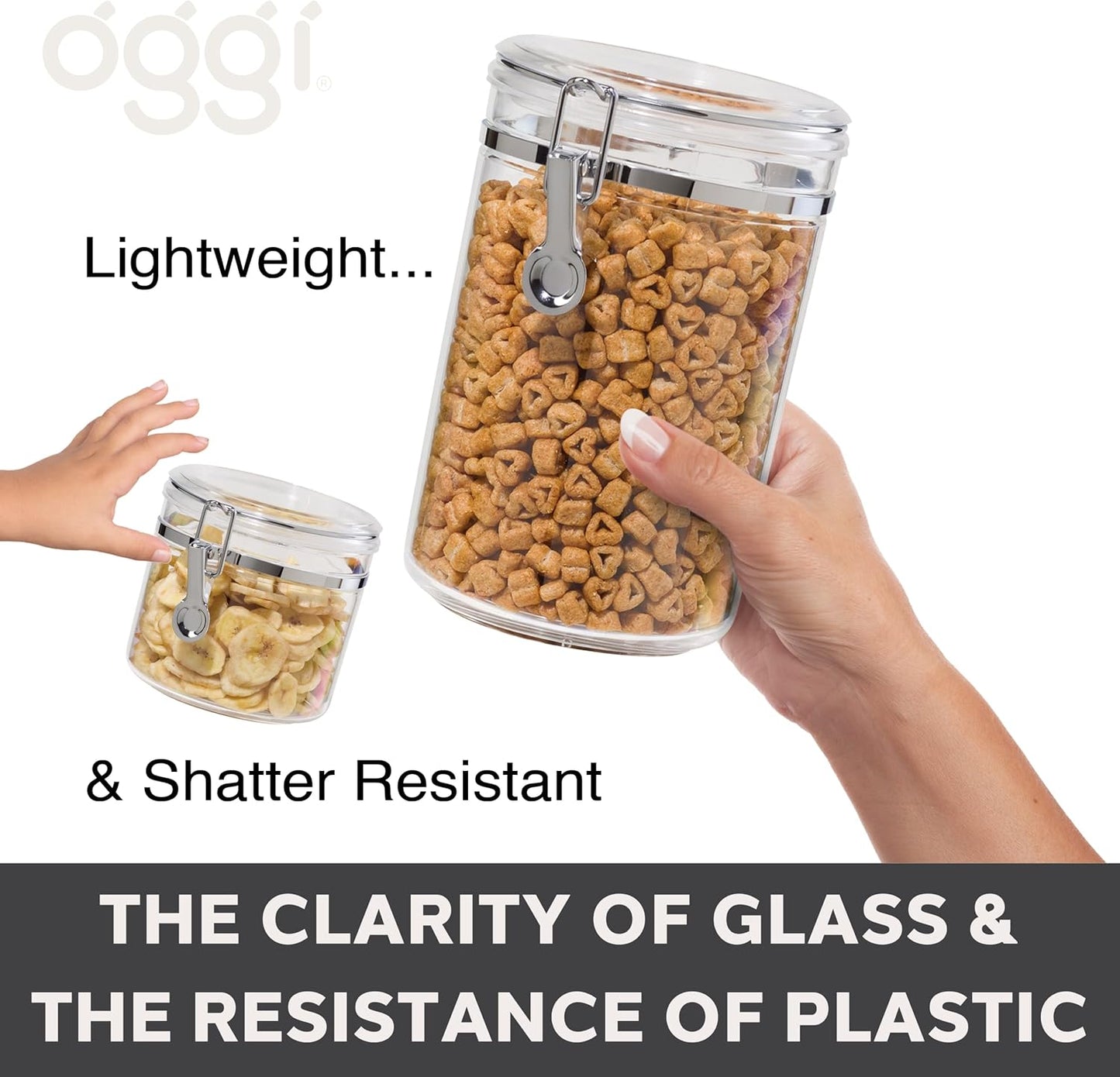 Oggi Corporation 26 Oz. Acrylic Airtight Canister w/ Clamp