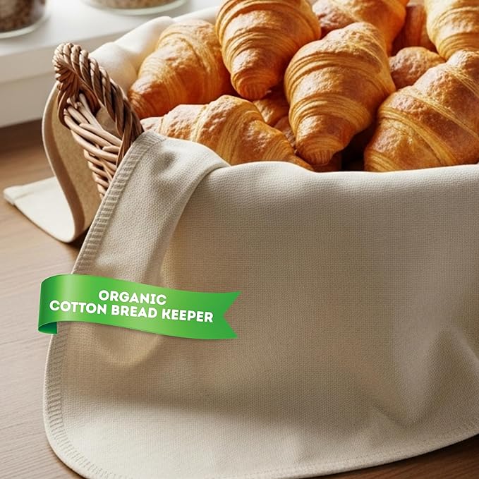 Unbleached Flour Sack Towels for Bread Proofing – Thick Cotton Baking Cloth for Baguettes, Ciabatta & Pastries – Reusable 28"x28" Towels, Set of 6