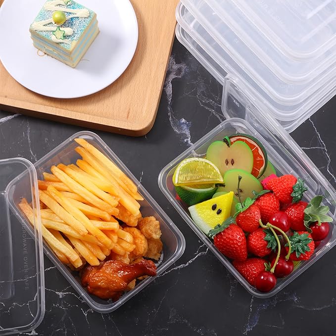 Bokon 360 Pcs Plastic Meal Prep Container with Lid Disposable Clear Lunch Containers Stackable Food Storage Container Box Spill Proof for Salad Snack Microwave Dishwasher Freezer Safe (25 oz)