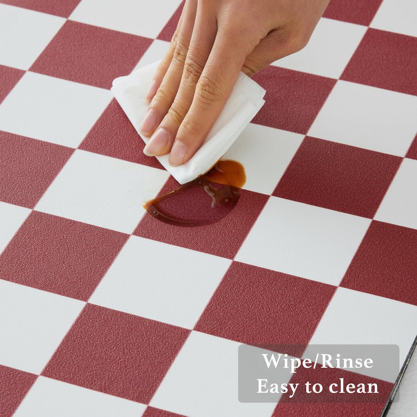 Red Checkered Dish Drying Mat for Kitchen Counter, Coffee Bar Station Accessories, Retro Cute Aesthetic Modern Absorbent Drainer Mat Kitchen Drying Mat Easy Clean 19" x 12"