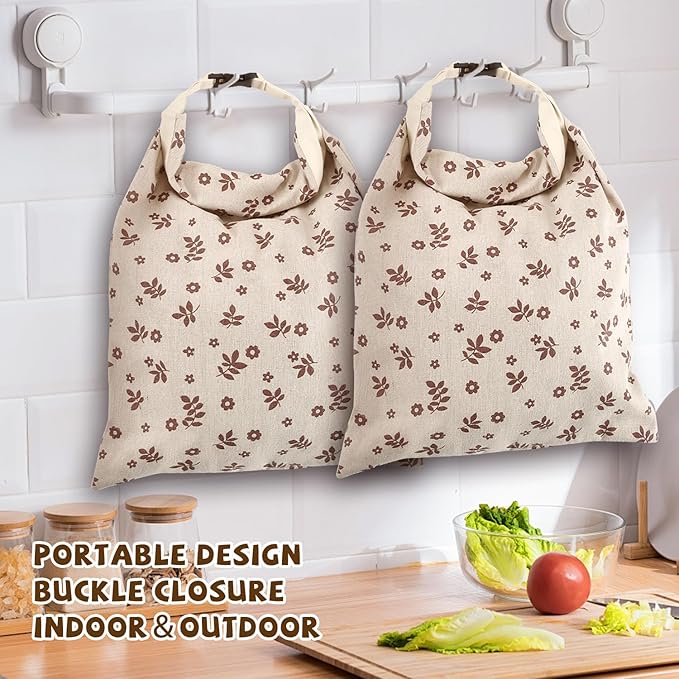 Reusable Sourdough Beeswax Bread Bags (2 Pack) - Beeswax Bag for Homemade Bread Storage, Coffee Leaf Print Design Storage Bag to Keep Freshand and Upgrade Large Capacity Portable