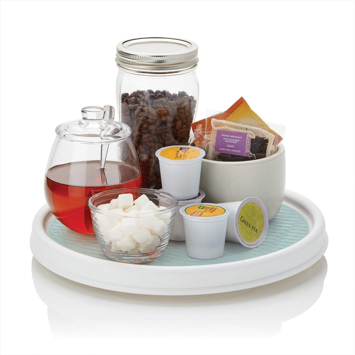 Copco Basics Non-Skid Pantry Cabinet Lazy Susan Turntable, 12-Inch, White (Pack of 2)