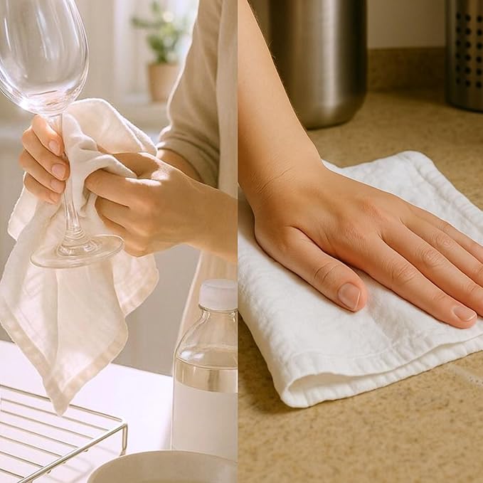 Flour Sack Towels | Tea Towel for Crafts| Kitchen Dish Cotton Blank Towel for Embroidery| Baking Bread Proofing Linen Cover| Thick Absorbent Quick Dry| 3 Pack 28"x28" White