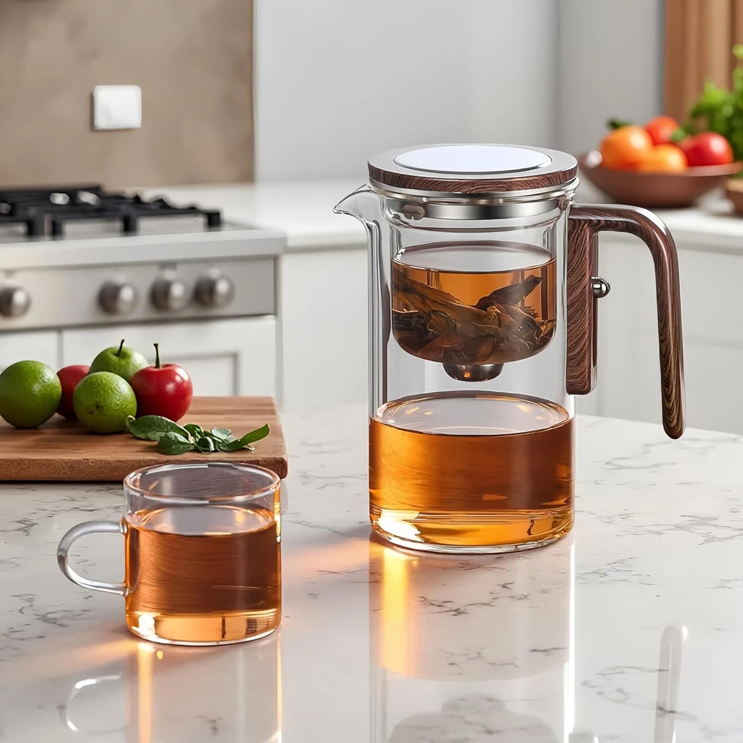 Enchanti Tea Pot, Creative Witchcraft Magic Glass Teapot, Detachable Loose Tea Glass Tea Infuser, Ideal for Tea Steeper-27oz (approx. 800 ml)