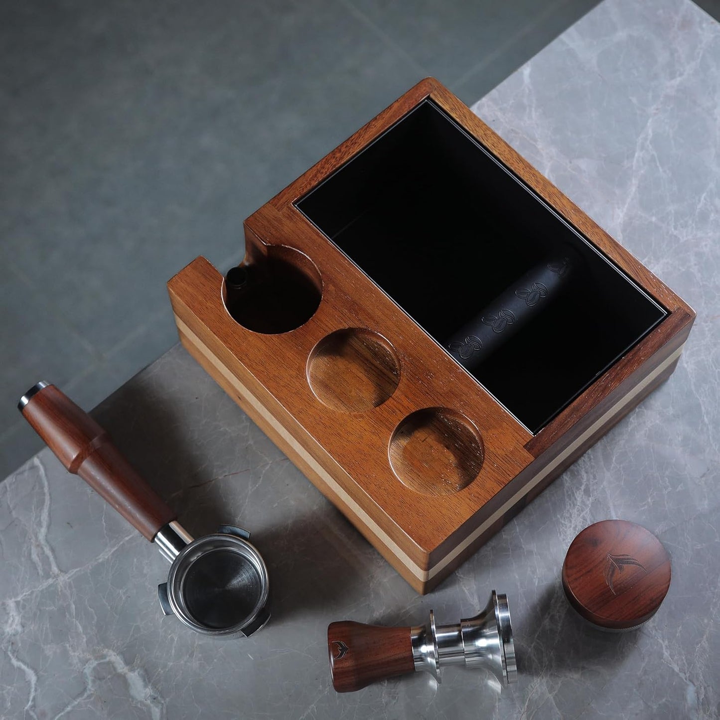Espresso Knock Box and Tamping Station 58mm Espresso Accessories Organizer Box