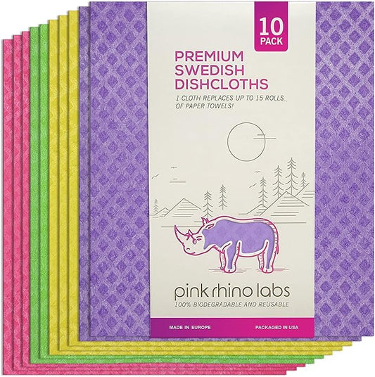 Swedish Dishcloths for Kitchen – Absorbent Kitchen Towels and Dishcloths Sets - Reusable Paper Towels - Dish Cloths for Washing Dishes and Cleaning Kitchen – Cellulose Sponge Cloths