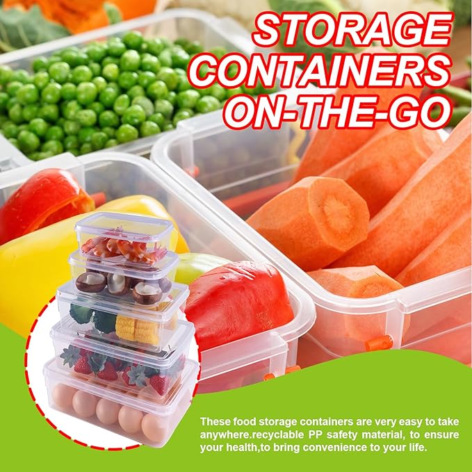 20 PCS Food Storage Container Set with Lids,BPA Free,Lunch Containers,Lightweight Ideal for Camp Grocery Snap Kitchen,Freezer Safe