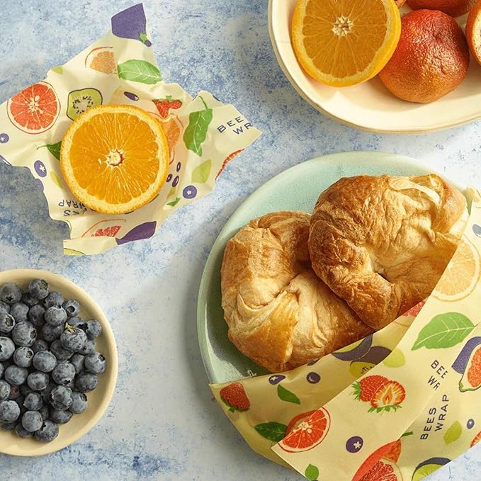 Bee's Wrap Beeswax Wraps for Food - Fresh Fruit Cut to Size 14x52" Wax Paper Roll - Made in USA Reusable Waxed Paper & Bowl Covers - Organic & Eco-Friendly Alternative to Aluminum Foil & Plastic Wrap