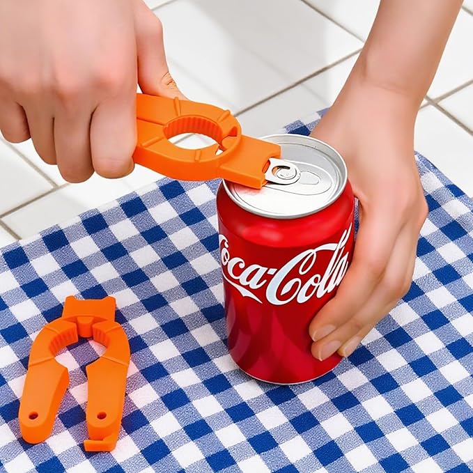 Can and Bottle Opener Multi Function, 3 Pack Plastic Bottle Opener for Arthritic Hands, Seniors and Weak Hands, Easy Grip Jar Lid Opener for Kitchen, Camping (Blue, Orange, White)