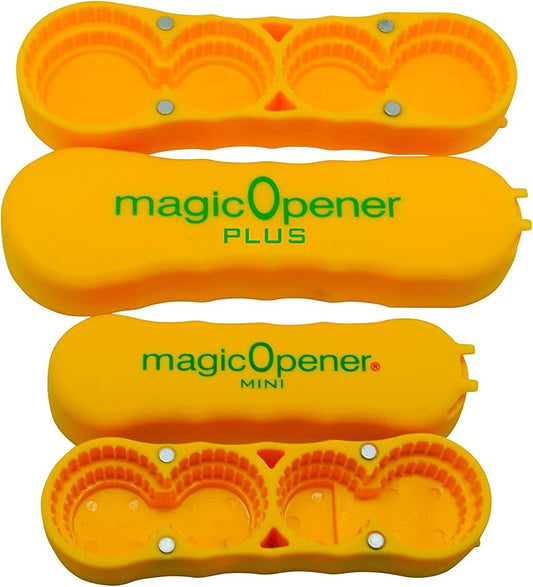 Arthritis Bottle Opener - magic Opener COMBO | Water Bottle Opener | Twist-off - Plastic Bottles | Easily open over 16 different plastic cap sizes | Arthritis Help | Arthritis Aids |Pull Tab Soup Cans