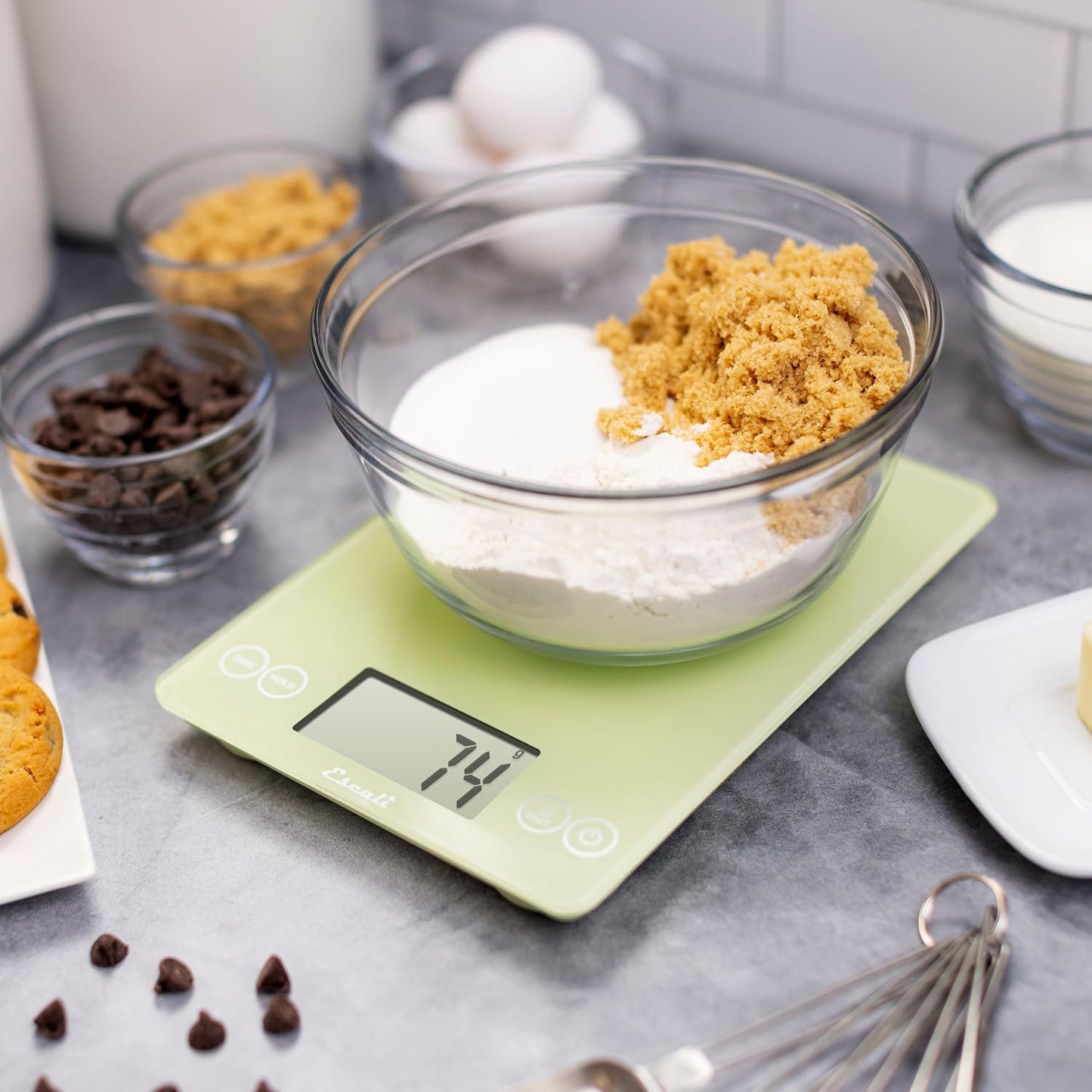 Escali Arti Classic Digital Coffee Scale Espresso Scale and Countertop Food Scale, 15-Pound Capacity, Green