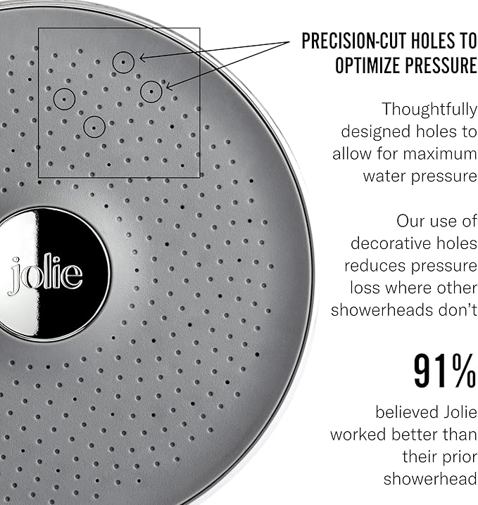THE JOLIE FILTERED SHOWERHEAD | Clinically Tested, High Pressure Shower Filter For Healthier Hair & Skin | Reduce Hair Shedding, Protect Colored Hair, Soothe Dry Skin, Reduce Dandruff (New Jet Black)