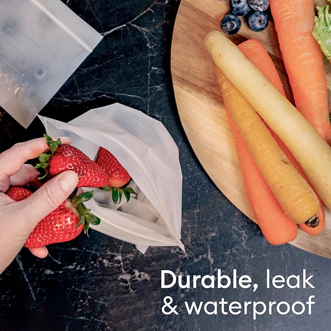 Vove Compostable Gallon Bags, Extra Large 30 Count – Freezer Safe, Leak Proof, Non Toxic Food Storage for Meal Prep & Snacks, Plant-Based Eco Bags