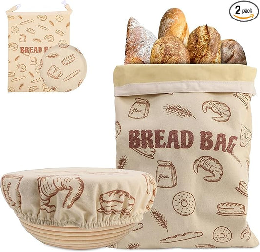 Beeswax Bread Bags with 10'' Reusable Bowl Covers for Homemade Bread, Extra Large Reusable Beeswax Bags Set for Storage Sourdough,Large Capacity Breads Storage Bag to Keep Fresh (Yellow, 1 Pack)