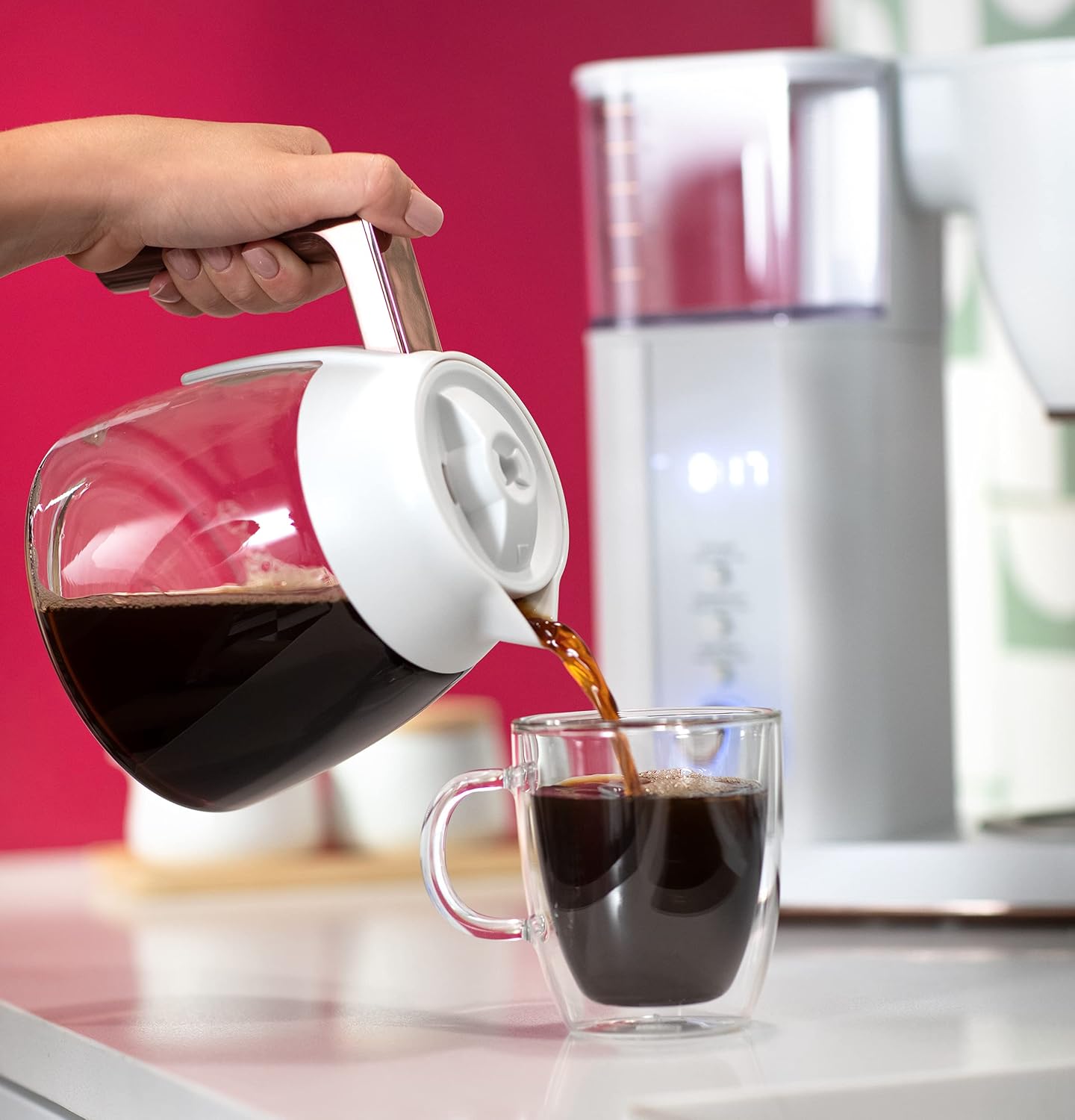 Café Specialty Drip Coffee Maker | 10-Cup Glass Carafe | WiFi Enabled Voice-to-Brew Technology | Smart Home Kitchen Essentials | SCA Certified, Barista-Quality Brew | Matte White (Renewed)