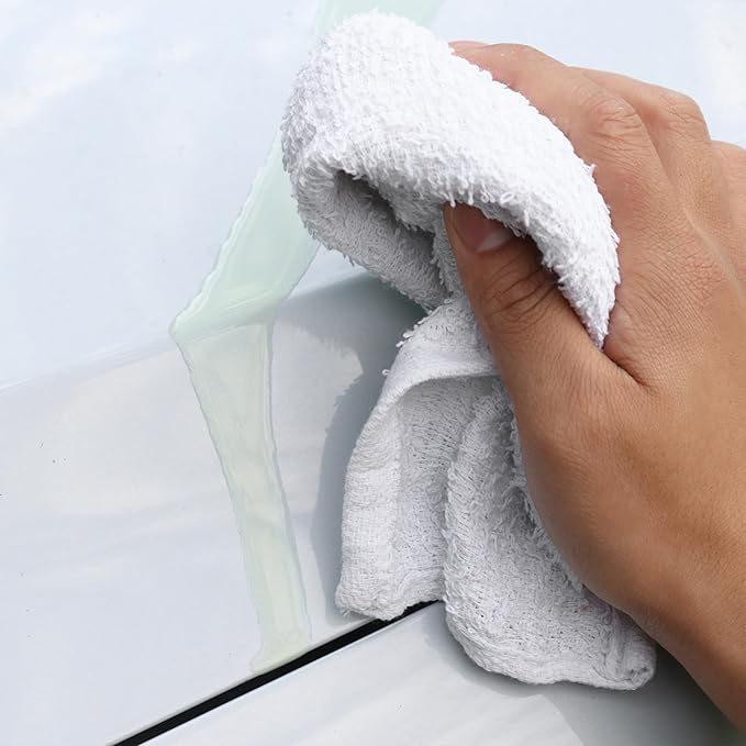 Arkwright TT60 Terry Cloth Towels for Cleaning - (Pack of 60) 100% Cotton Washable Heavy Duty Bar Mop, Absorbent & Quick Drying, Bag of Rags for Kitchen, Auto Shop, and Garage, 14 x 17 in, White