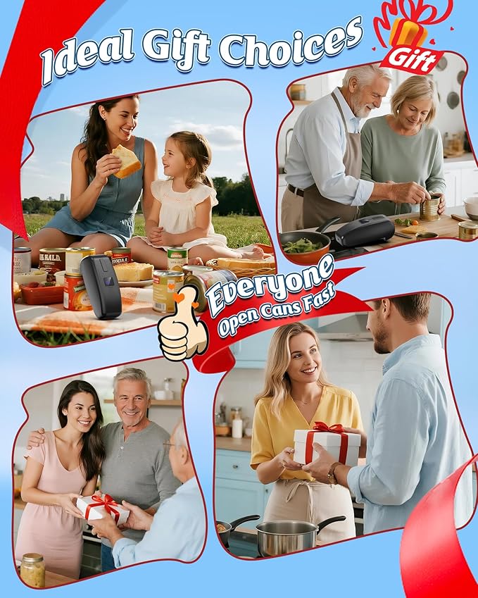 Electric Can Opener with LED Display, Rechargeable Automatic Can Opener Fit Almost Sizes, One-Touch Hands Free Can Opener Electric for Seniors with Smooth Edge, Food Safety Portable Kitchen Gadgets