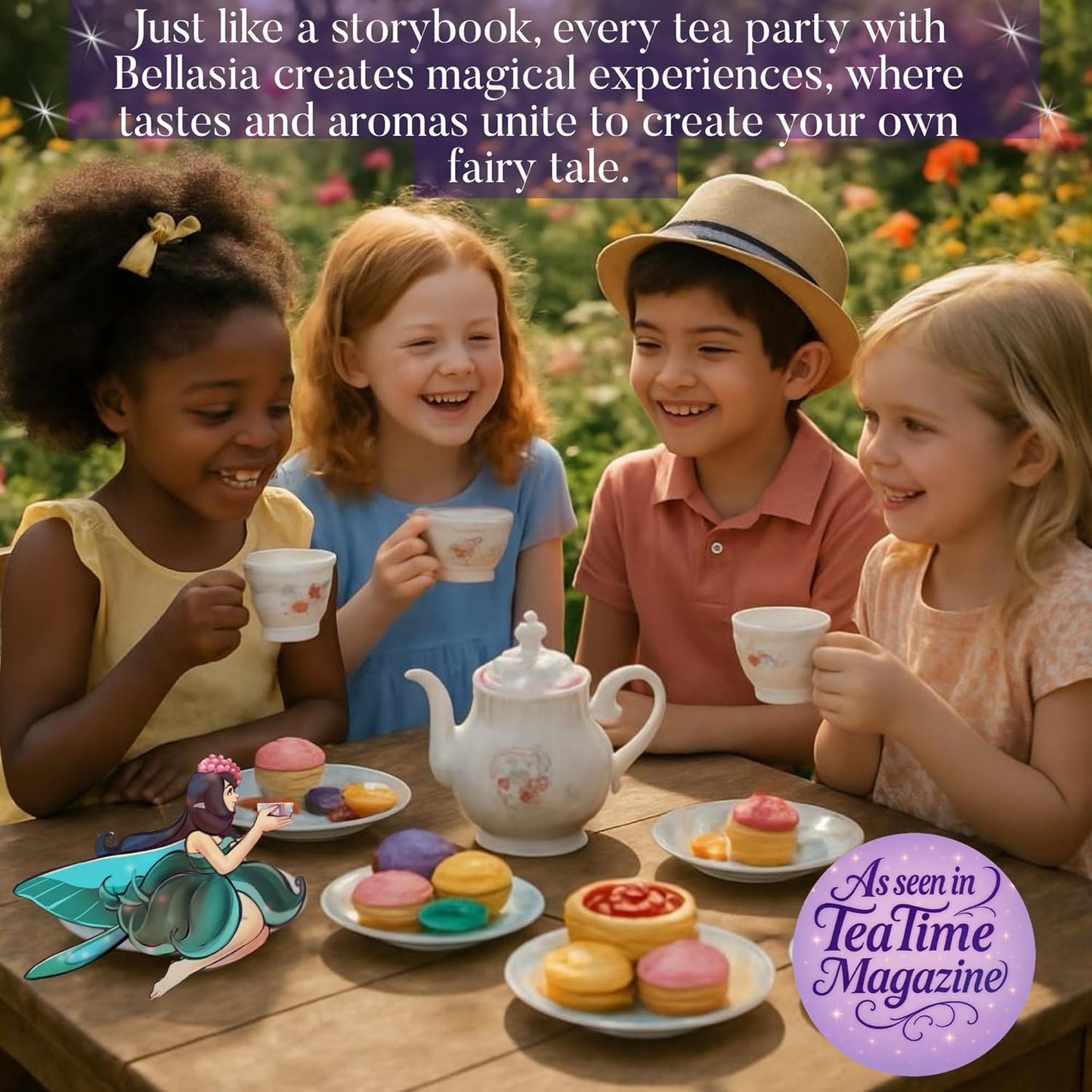 Bellasia Tea Peach Fantasy for Kids Using Real Fruit Pieces - Caffeine Free Herbal Tea Blend with Real Ingredients & Balanced Flavor- Add Loose Leaf Tea to Your Child’s Routine for A Fun & Tasty Drink. 20-25 Cups