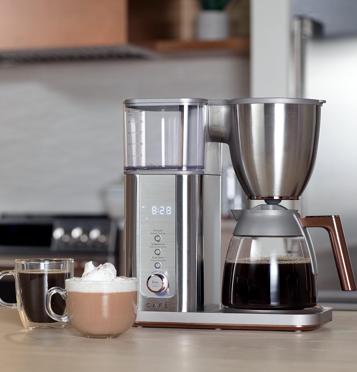 Café Specialty Drip Coffee Maker | 10-Cup Glass Carafe | WiFi Enabled Voice-to-Brew Technology | Smart Home Kitchen Essentials | SCA Certified, Barista-Quality Brew | Stainless Steel (Renewed)