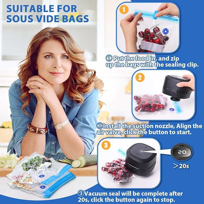 Yoobao Mason Jar Vacuum Sealer, 3 in 1 Electric Jar Sealer Kit for Regular or Wide Mouth Mason Jars, Vacuum Seal Bag, 10 Lids, Can Opener, Automatic Canning Sealing Machine for Food Storage