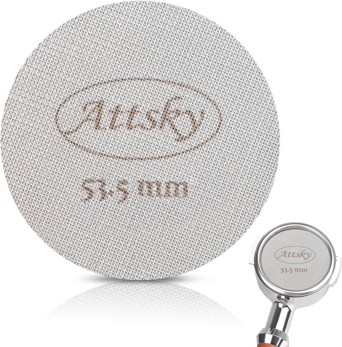 53.5mm Espresso Puck Screen, Espresso Filter for 54mm Portafilter Filter Basket, Reusable Espresso Screen with 1.7mm Thickness 150μm 316 Stainless Steel
