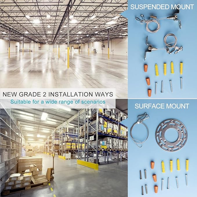 Lightdot 40IN LED High Bay Shop Lights, 100-277V 【Driver Equipped, 5 Years】 240W 33600LM [Eqv. 960W MH/HPS] 5000K Diamond Diffusion Linear Hanging Light for Warehouse -ETL Listed, 5Pack