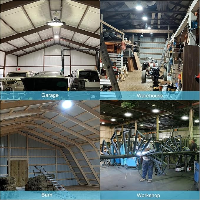 Lightdot 150W LED High Bay Light, ETL Listed High Bay LED Light,22500lm (Eqv.600W MH/HPS) AC100-277V UFO Commercial Light-16Pack