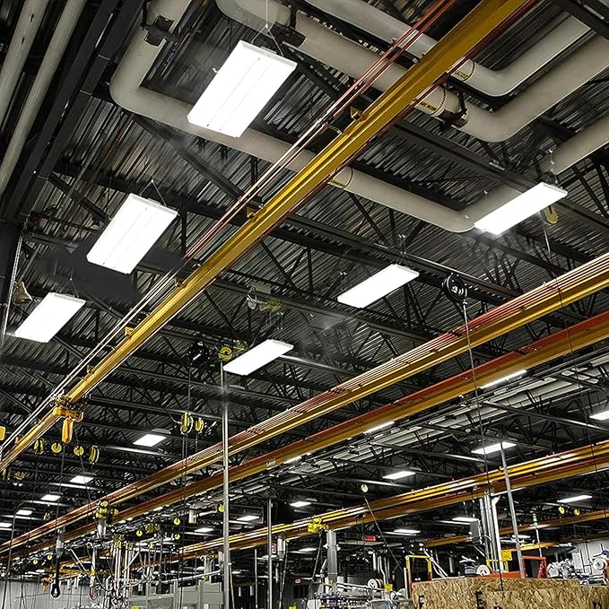 Lightdot 2FT LED High Bay Shop Lights, 100-277V 【Driver Equipped, 5 Years】 200W 28000LM [Eqv. 800W MH/HPS] 5000K Diamond Diffusion Linear Hanging Light for Warehouse -ETL Listed, 1Pack