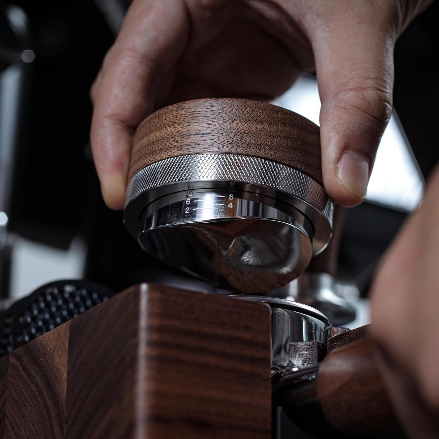 58mm Rocket Accessories Kit – E61 Bottomless Portafilter, Espresso Tamper, Distributor, Tamping Station, Puck Screen & Funnel Premium Walnut Espresso Tools Barista Kit