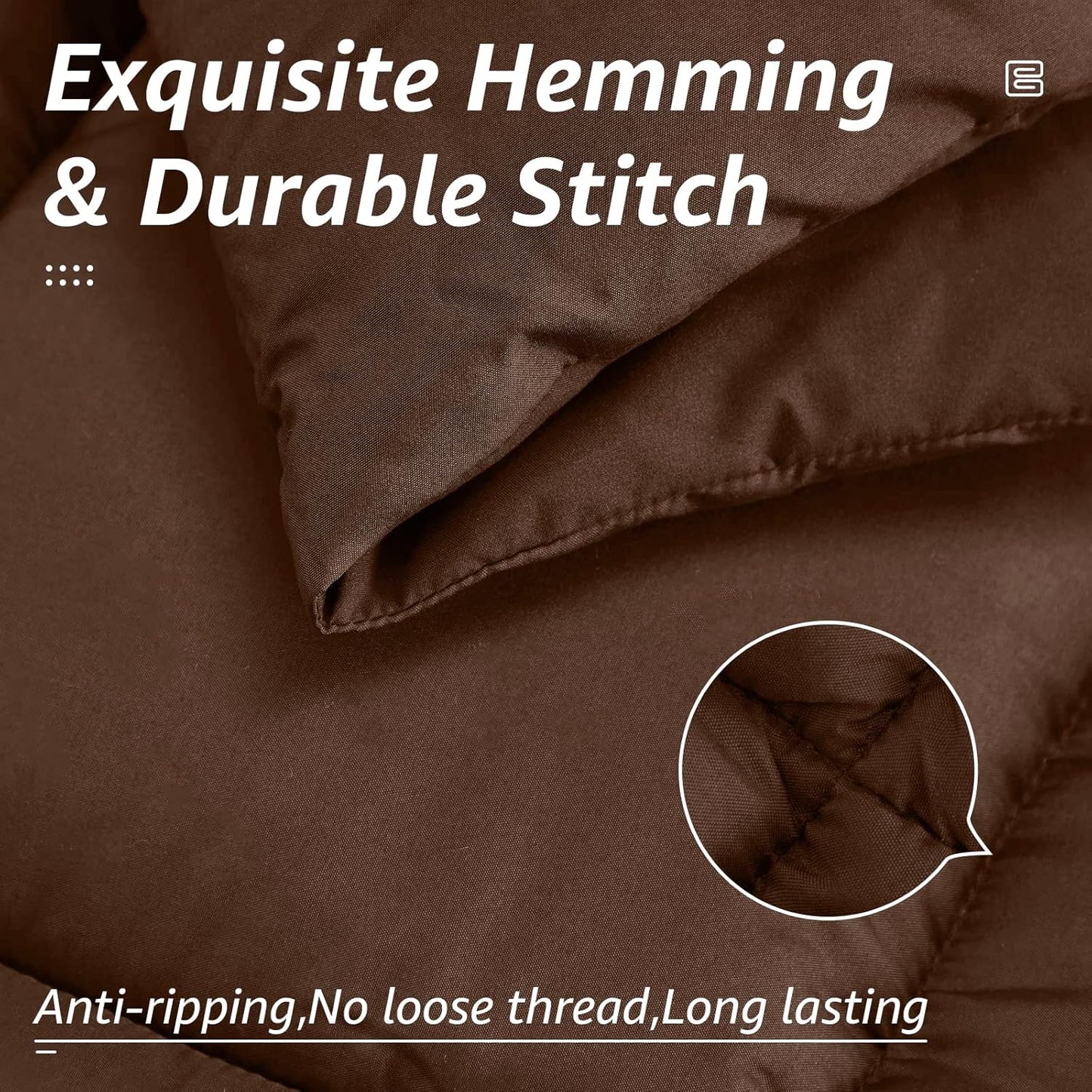 HYLEORY All Season Queen Size Bed Comforter - Cooling Down Alternative Quilted Duvet Insert with Corner Tabs - Winter Warm - Machine Washable - Mocha Coffee