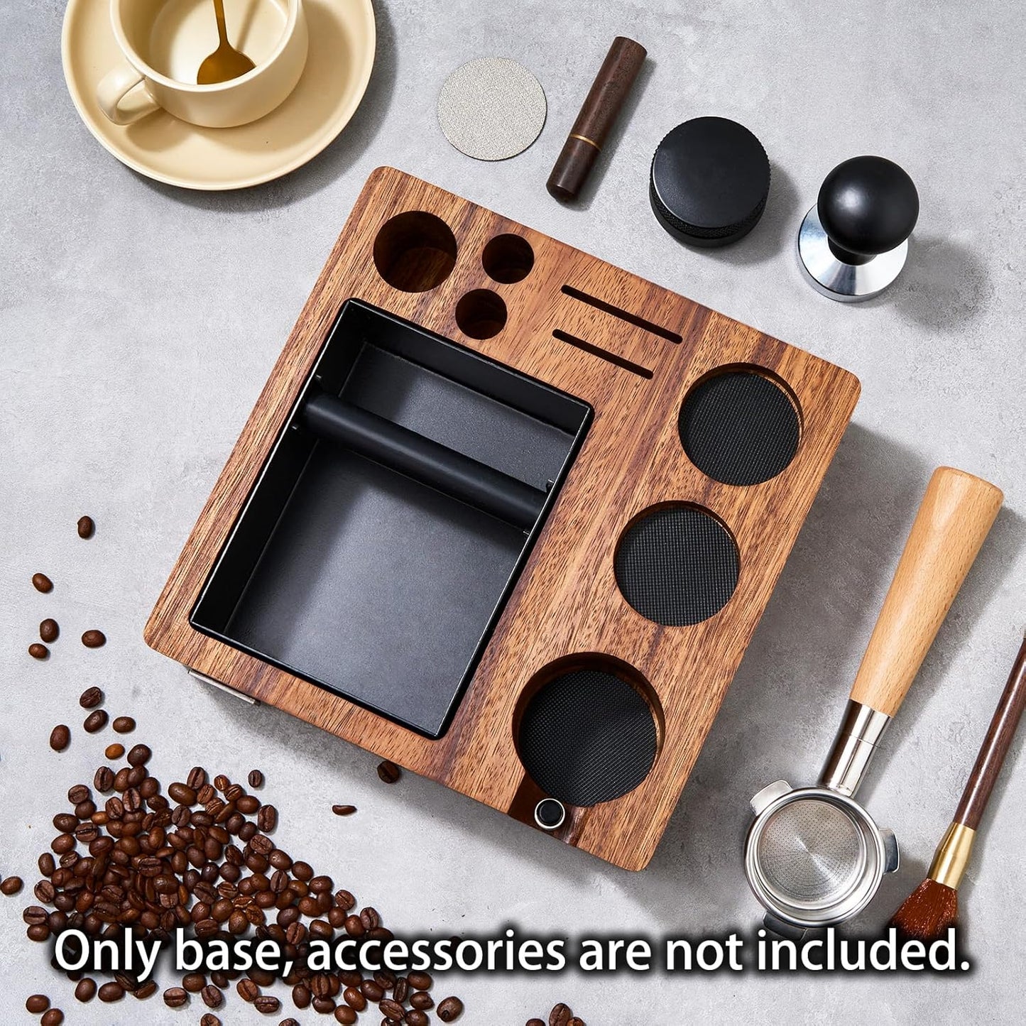 Espresso Knock Box, Espresso Tamping Station, Espresso Coffee Organizer Box Fit for Storage 51/54MM Espresso Tamper,Coffee Station Organizer for Countertop