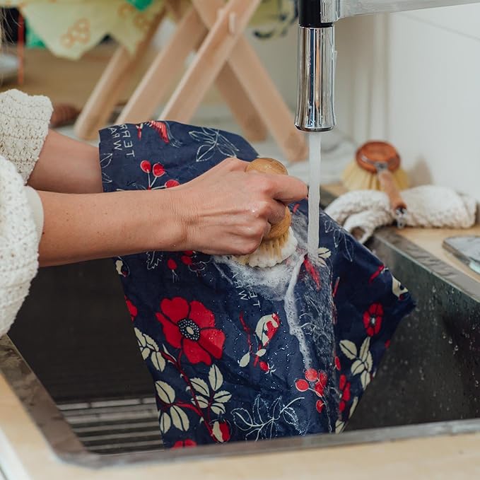 Bee's Wrap Beeswax Wraps for Food - Botanical Bread Wrap - Made in USA Reusable Bread Storage Bags - Organic & Eco-Friendly Alternative to Aluminum Foil, Sourdough Bags & Plastic Wrap
