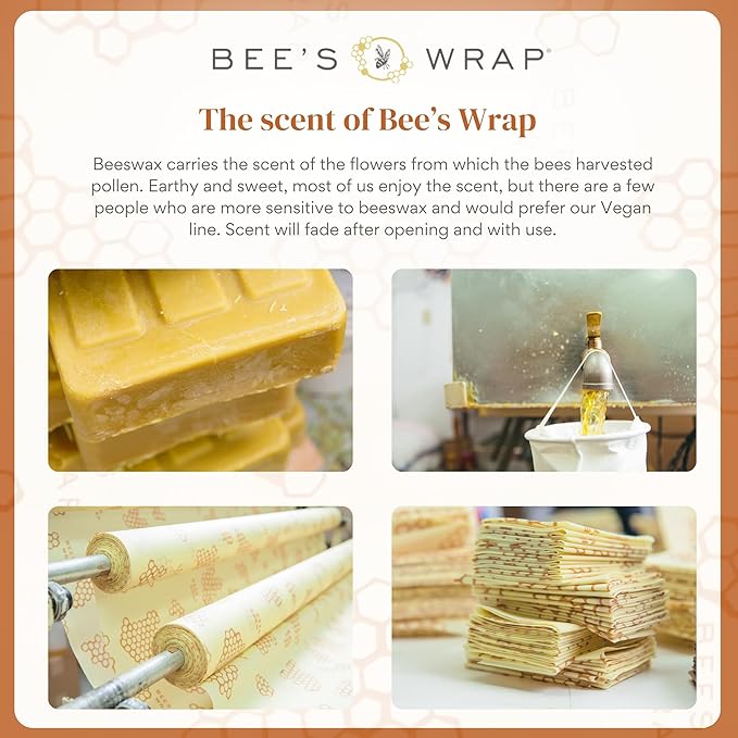 Bee's Wrap Beeswax Wraps for Food - Honeycomb 5 Pack (2L, 3M) Made in USA Reusable & Organic Food Wraps & Bowl Covers - Eco-Friendly Alternative to Aluminum Foil & Plastic Wrap