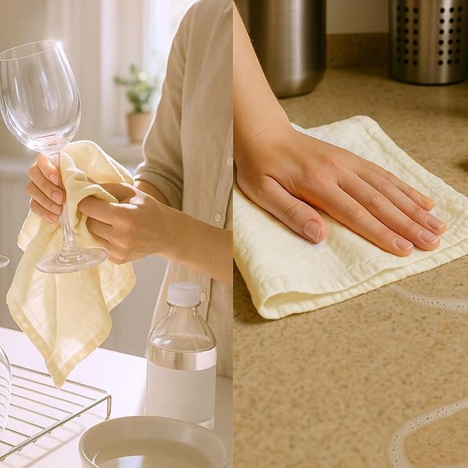 Flour Sack Towels | Tea Towel for Crafts| Kitchen Dish Cotton Blank Towel for Embroidery| Baking Bread Proofing Linen Cover| Thick Absorbent Quick Dry| 6 Pack 28"x28" Natural