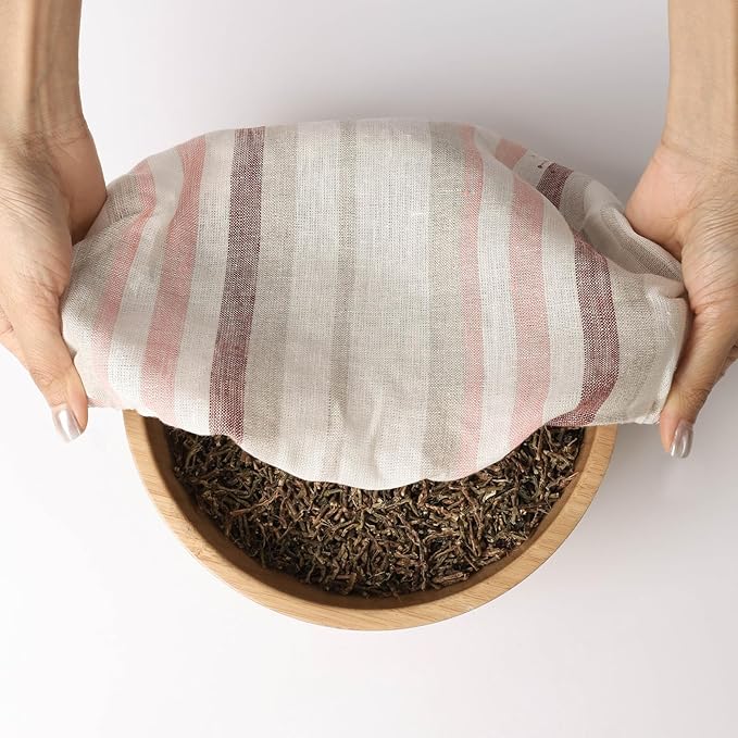 100% Linen Bowl Covers Reusable For Bread Proofing, 4 Pcs Elastic Cloth Fabric Colorful Stripe Bowl Covers, 5.9 * 7.9 * 9.8 * 11.8 Inches, Colorful 3