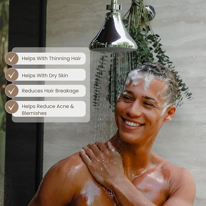 NUUD Filtered Shower Head - Removes Chlorine, Heavy Metals & Contaminants for Healthier Scalp, Skin & Hair | Protects Colored Hair & Soothes Dry Skin - High Pressure Shower Head Filter - Black