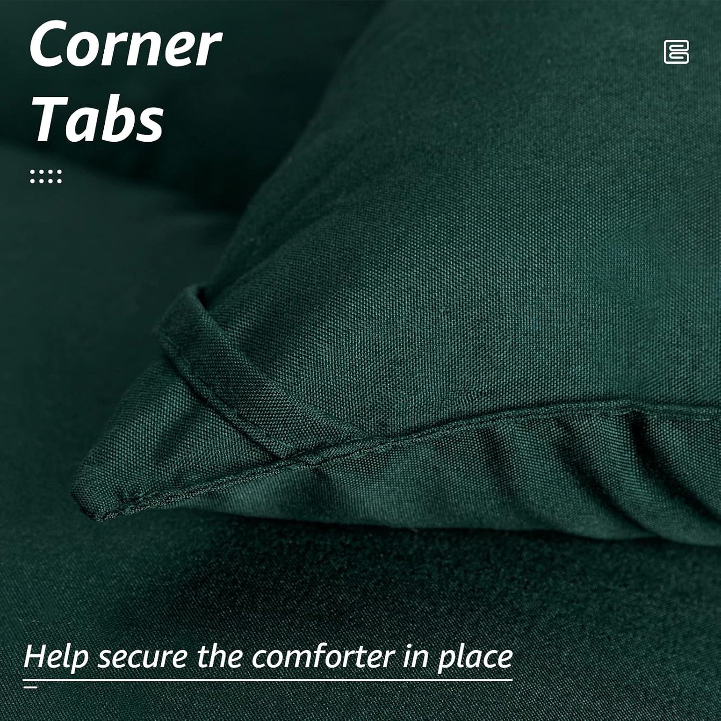 HYLEORY All Season Queen Size Bed Comforter - Cooling Goose Down Alternative Quilted Duvet Insert with Corner Tabs - Winter Warm - Machine Washable - Emerald Green