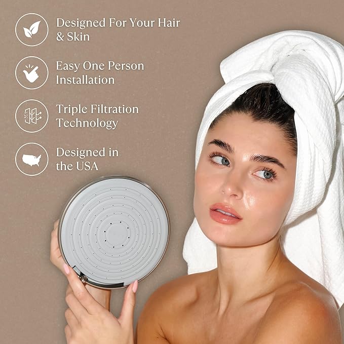 NUUD Filtered Shower Head - Removes Chlorine, Heavy Metals & Contaminants for Healthier Scalp, Skin & Hair | Protects Colored Hair & Soothes Dry Skin - High Pressure Shower Head Filter - Black
