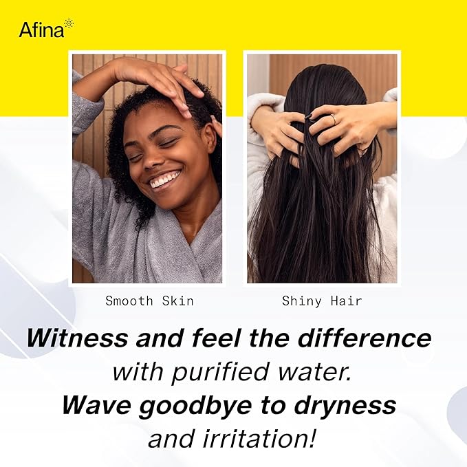 Afina Filtered Shower Head, Shower Filter for Hard Water | Improves Skin & Hair by Removing Chlorine & Toxic Chemicals from Hard Water | High Pressure Shower Filter Head Water Filter (Chrome)