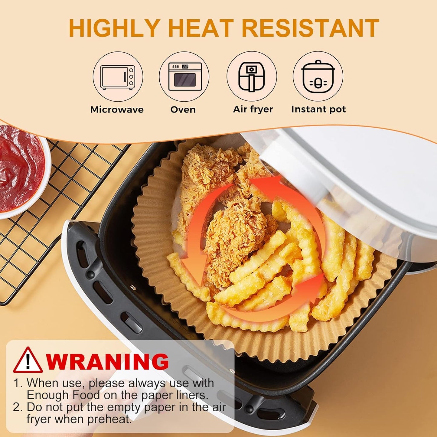 Vailnd Small Round Air Fryer Liners Disposable, 200 PCS 6.3" Air Fryer Paper Liners for Ninja AF101, Non-Stick and Oil Proof Baking Paper Liner for 2-4 qt Airfryer Basket