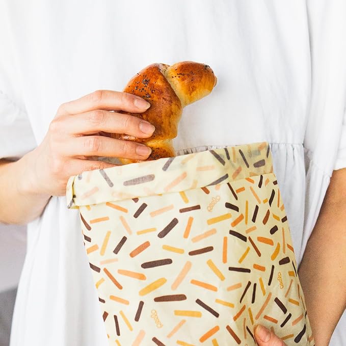 PEELO Beeswax Food Wrap Bag, Bee Wrap Sustainable Food Storage Wraps, Bees Bags Reusable, Beeswax Wraps for Food Reusable, Abstract Design, Medium