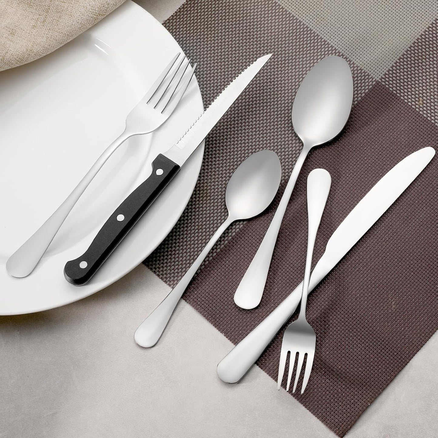 12 Pcs Dinner Spoons Set, Food-Grade Stainless Steel Large Tablespoons, Metal Cutlery Spoon, Soup Spoon, Spoons Silverware for Home, Kitchen or Restaurant, Mirror Polished, Dishwasher Safe 8 Inch